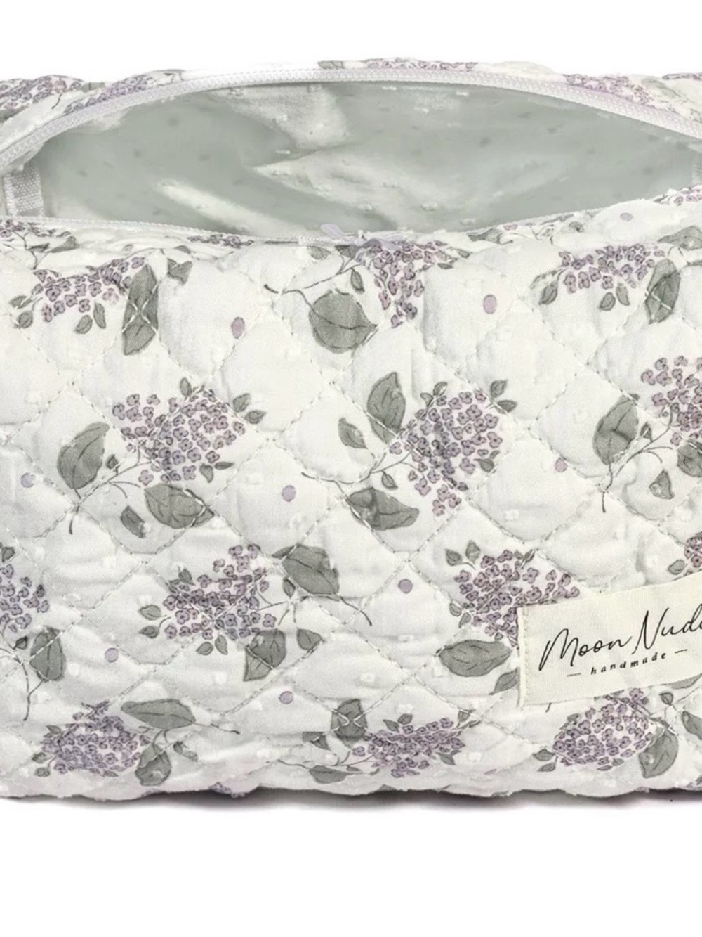 Moon Nude Quilted Large Lilac Floral Makeup Bag
